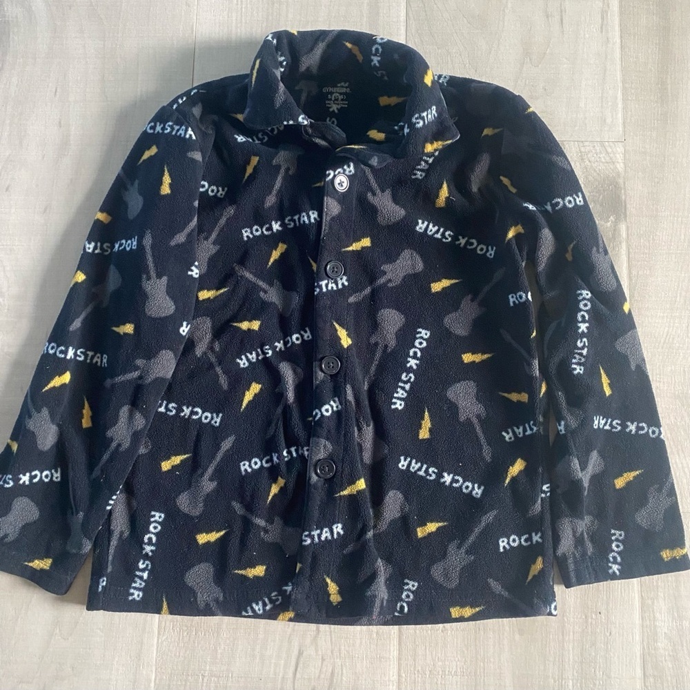 Rock Star Kids Jacket - Black, white, yellow boys size S